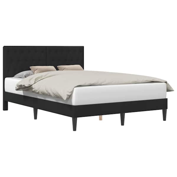 vidaXL Voodi raam peaga Must 140 x 190 cm Samet
