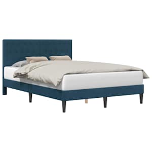 vidaXL Voodi raam peaga Sinine 140 x 190 cm Samet
