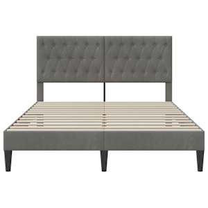 Rám postele s čelo Tmavě šedá 140 x 200 cm Samet - obrázek 4