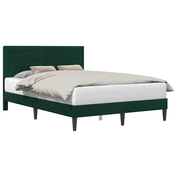 vidaXL Voodi raam peaga Tumeroheline 160 x 200 cm Samet