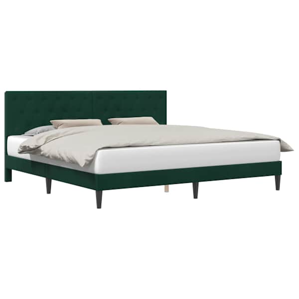 vidaXL Voodi raam peaga Tumeroheline 180 x 200 cm Samet