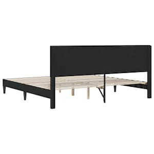 Rám postele s čelo Černá 200 x 200 cm Samet - obrázek 6