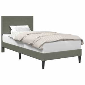 vidaXL Voodi raam peaga Helehall 90 x 190 cm Korter kangas