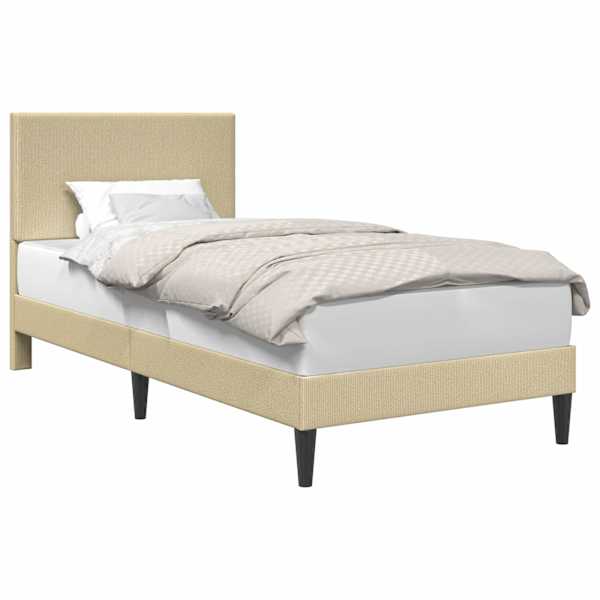 vidaXL Voodi raam peaga Hele roheline hall 90 x 200 cm Korter kangas