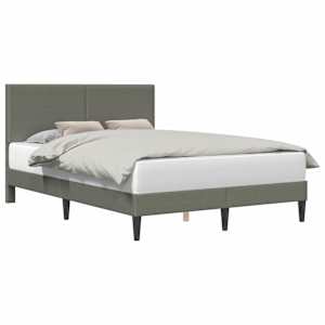 vidaXL Voodi raam peaga Helehall 120 x 200 cm Korter kangas