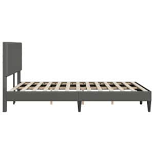 Rám postele s čelo Tmavě šedá 120 x 200 cm Žebrovaná látka - obrázek 5