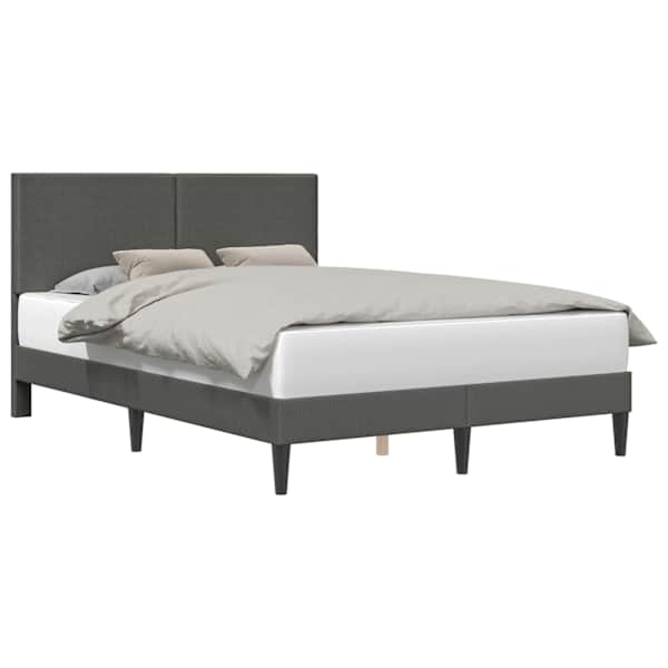 vidaXL Voodi raam peaga Tumehall 140 x 190 cm Korter kangas