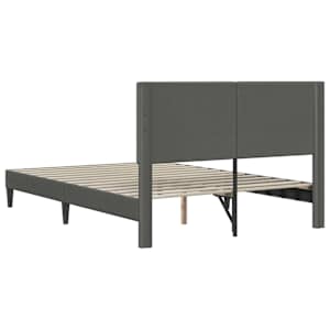 Rám postele s čelo Tmavě šedá 140 x 190 cm Žebrovaná látka - obrázek 6