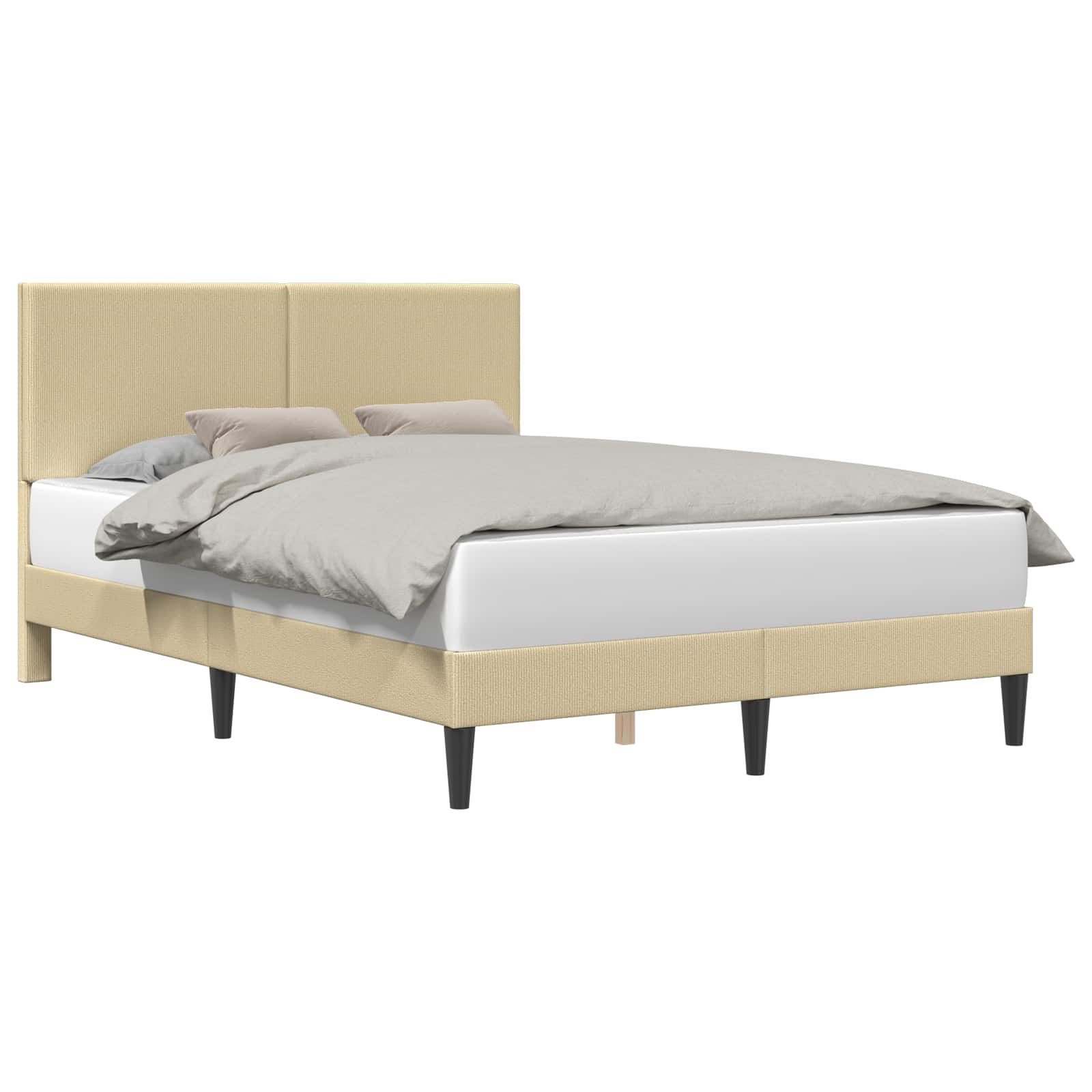 vidaXL Bedframe Lichtgroen Grijs 140 x 190 cm Katoen Stof, foto 3
