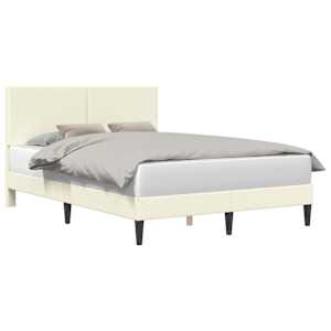 vidaXL Voodi raam peaga Kreemjas 140 x 200 cm Korter kangas