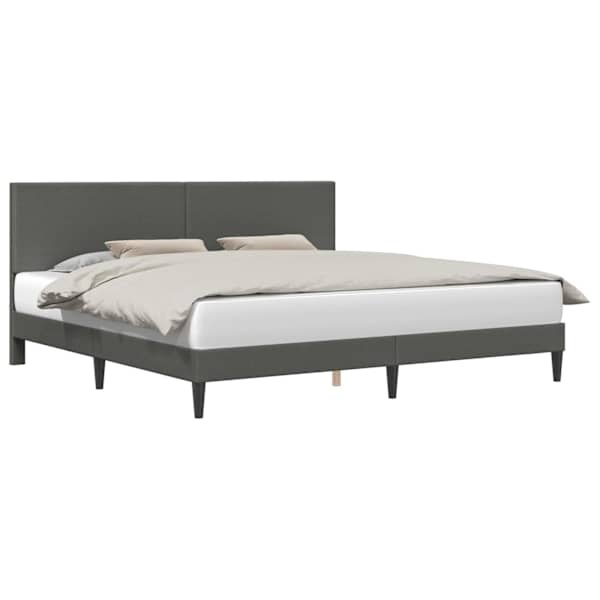 vidaXL Voodi raam peaga Tumehall 200 x 200 cm Korter kangas