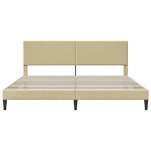 Rám postele Světle zelená šedá 200 x 200 cm Žebrovaná látka - obrázek 4