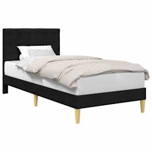 vidaXL Voodi raam peaga Must 80 x 200 cm kangas