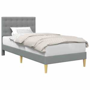vidaXL Voodi raam peaga Helehall 90 x 200 cm kangas