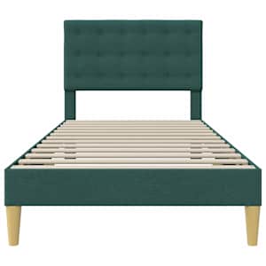 Rám postele s čelo Tmavě zelená 100 x 200 cm Textil - obrázek 4