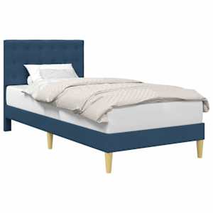 vidaXL Voodi raam peaga Sinine 100 x 200 cm kangas