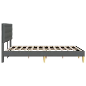 Rám postele s čelo Tmavě šedá 120 x 190 cm Textil - obrázek 5