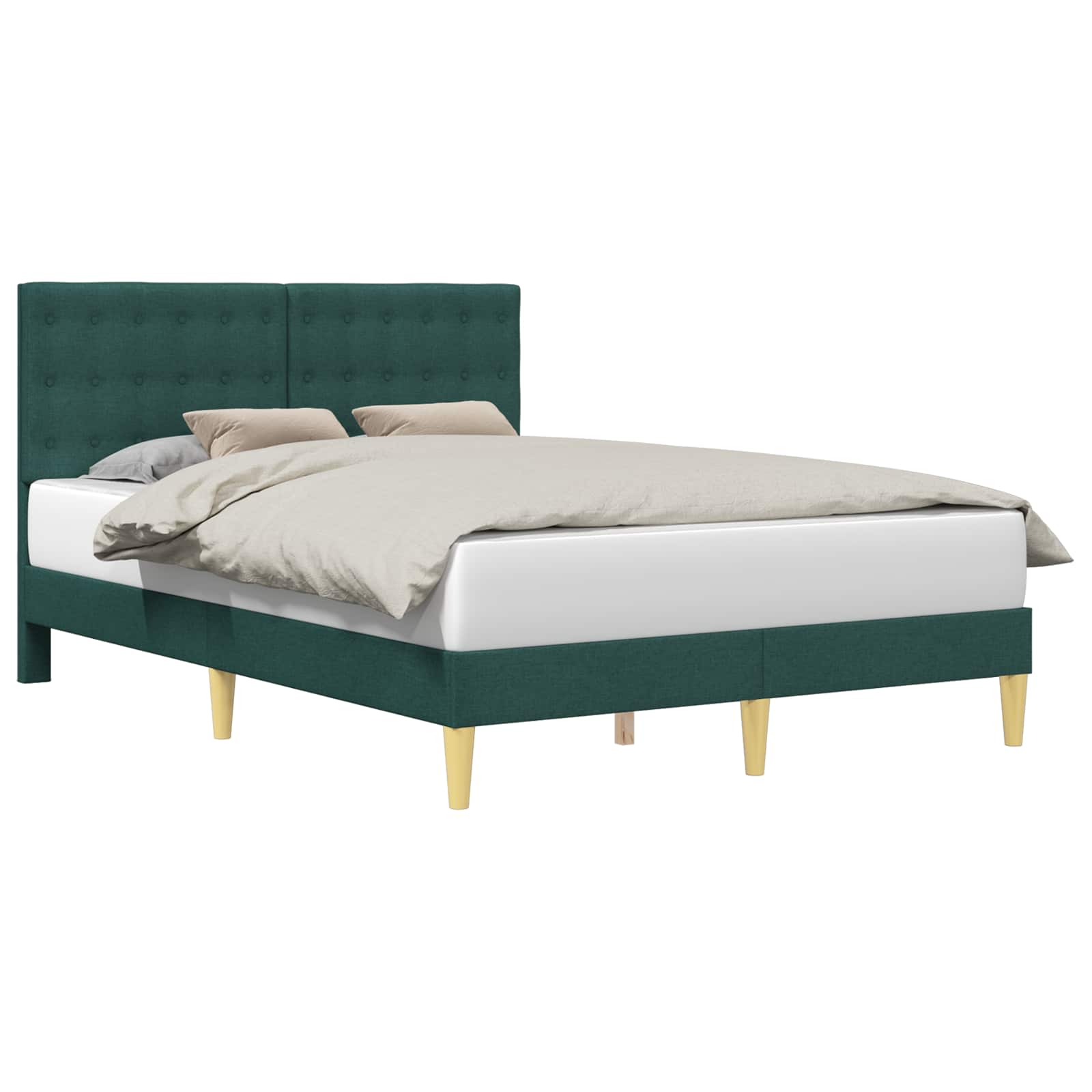 vidaXL Bedframe met hoofdeinde Donkergroen 120 x 190 cm Stof groen, foto 3