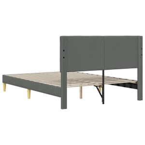 Rám postele s čelo Tmavě šedá 160 x 200 cm Textil - obrázek 6