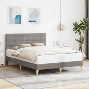 Konstrukcija postelje z vzglavjem Taupe 160 x 200 cm Blago