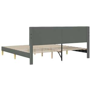 Rám postele s čelo Tmavě šedá 200 x 200 cm Textil - obrázek 6