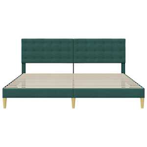 Rám postele s čelo Tmavě zelená 200 x 200 cm Textil - obrázek 4