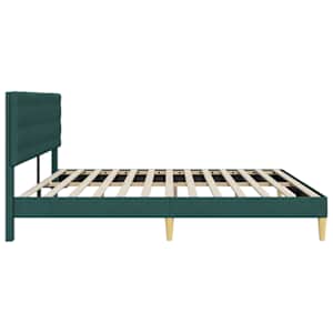 Rám postele s čelo Tmavě zelená 200 x 200 cm Textil - obrázek 5