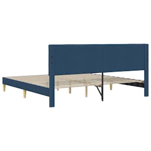 Rám postele s čelo Modrá 200 x 200 cm Textil - obrázek 6