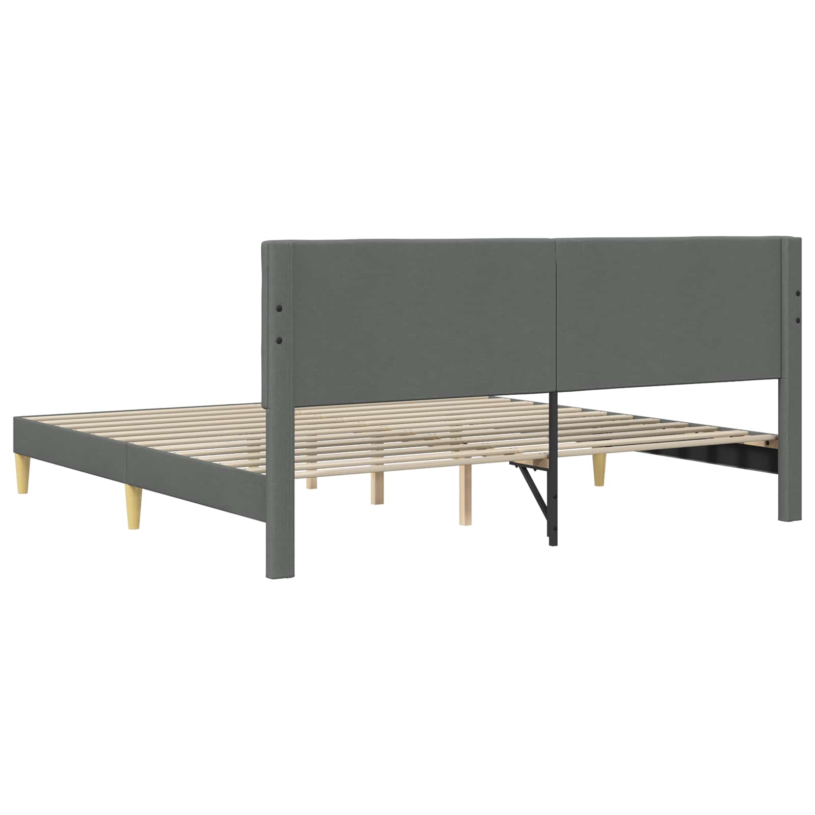 Sengestamme med hodegjerde Mørkegrå 180 x 200 cm Stoff - Bilde 6