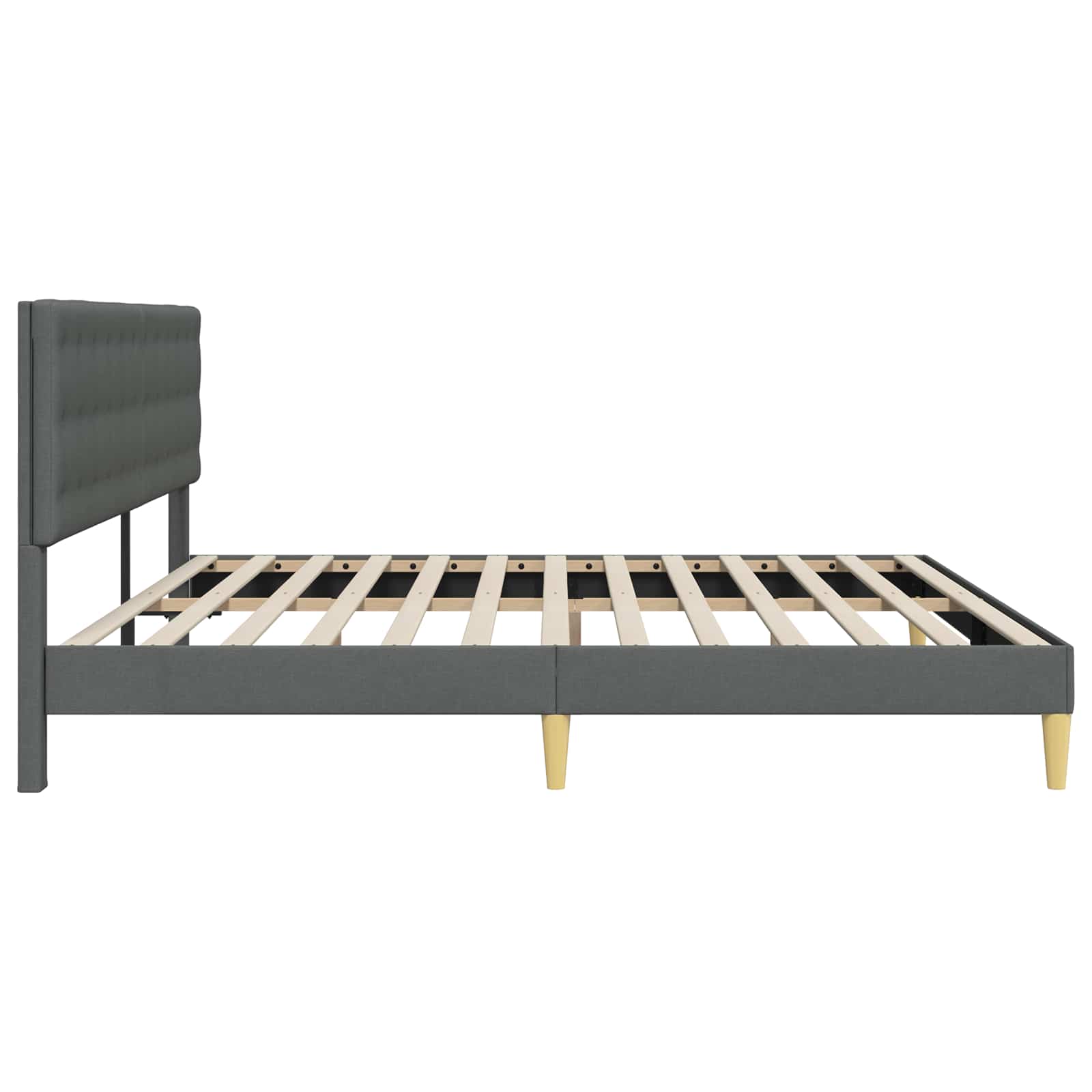 Sengestamme med hodegjerde Mørkegrå 180 x 200 cm Stoff - Bilde 5