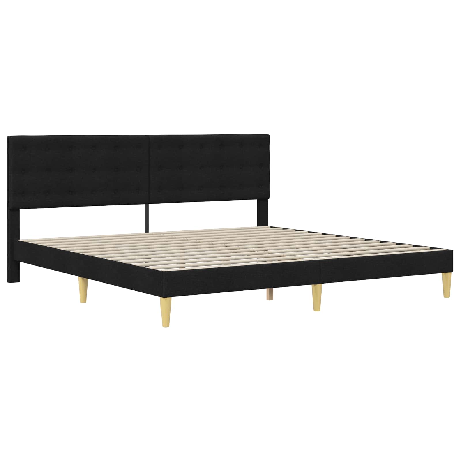 Sengestamme med hodegjerde Svart 180 x 200 cm Stoff - Bilde 3