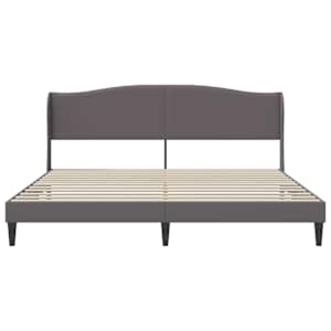 Rám postele s čelo Šedá 200 x 200 cm Umělá kůže - obrázek 4