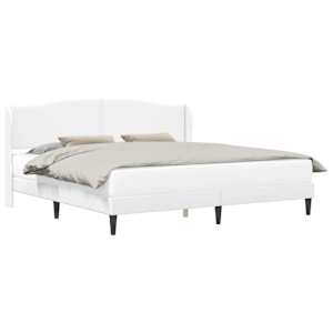 vidaXL Voodi raam peaga Valge 200 x 200 cm Kunstnahk