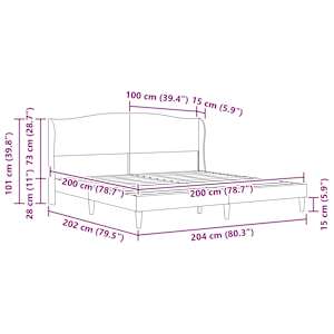 Rám postele s čelo Bílá 200 x 200 cm Umělá kůže - obrázek 9