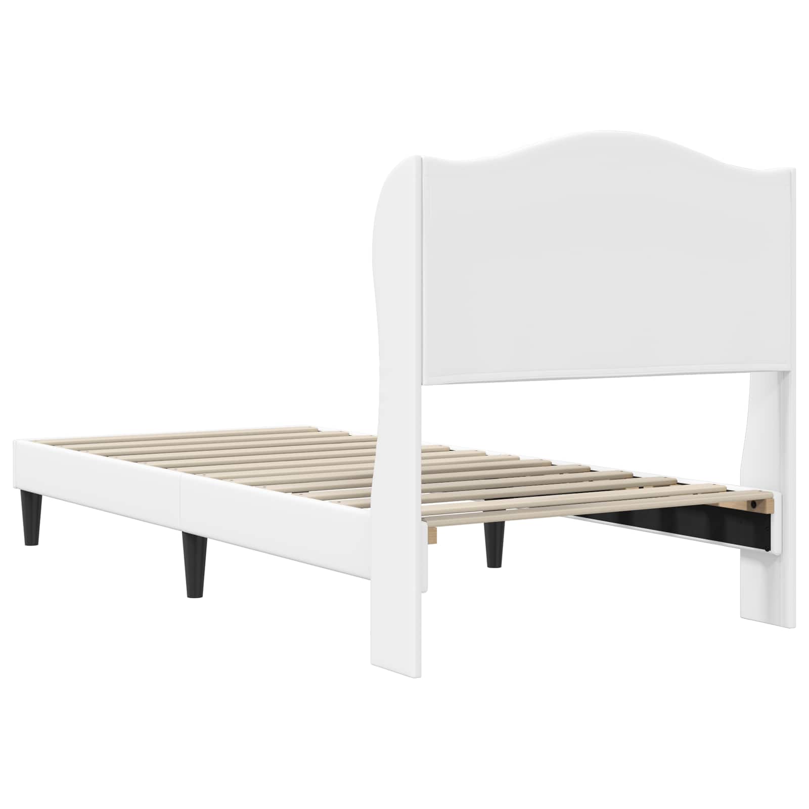 Sengestamme med hodegjerde Hvit 90 x 190 cm Kunstlær - Bilde 6