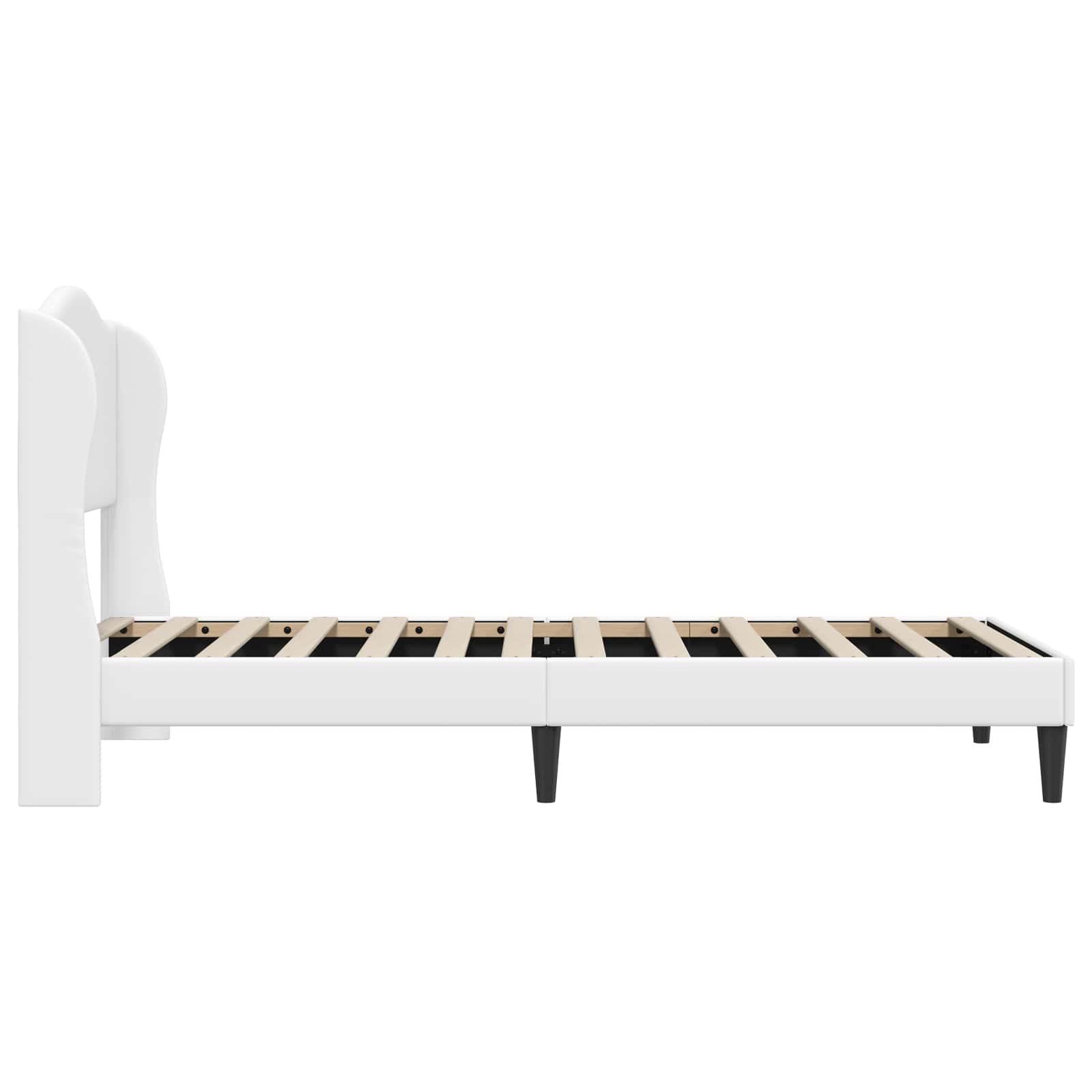 Sengestamme med hodegjerde Hvit 90 x 190 cm Kunstlær - Bilde 5