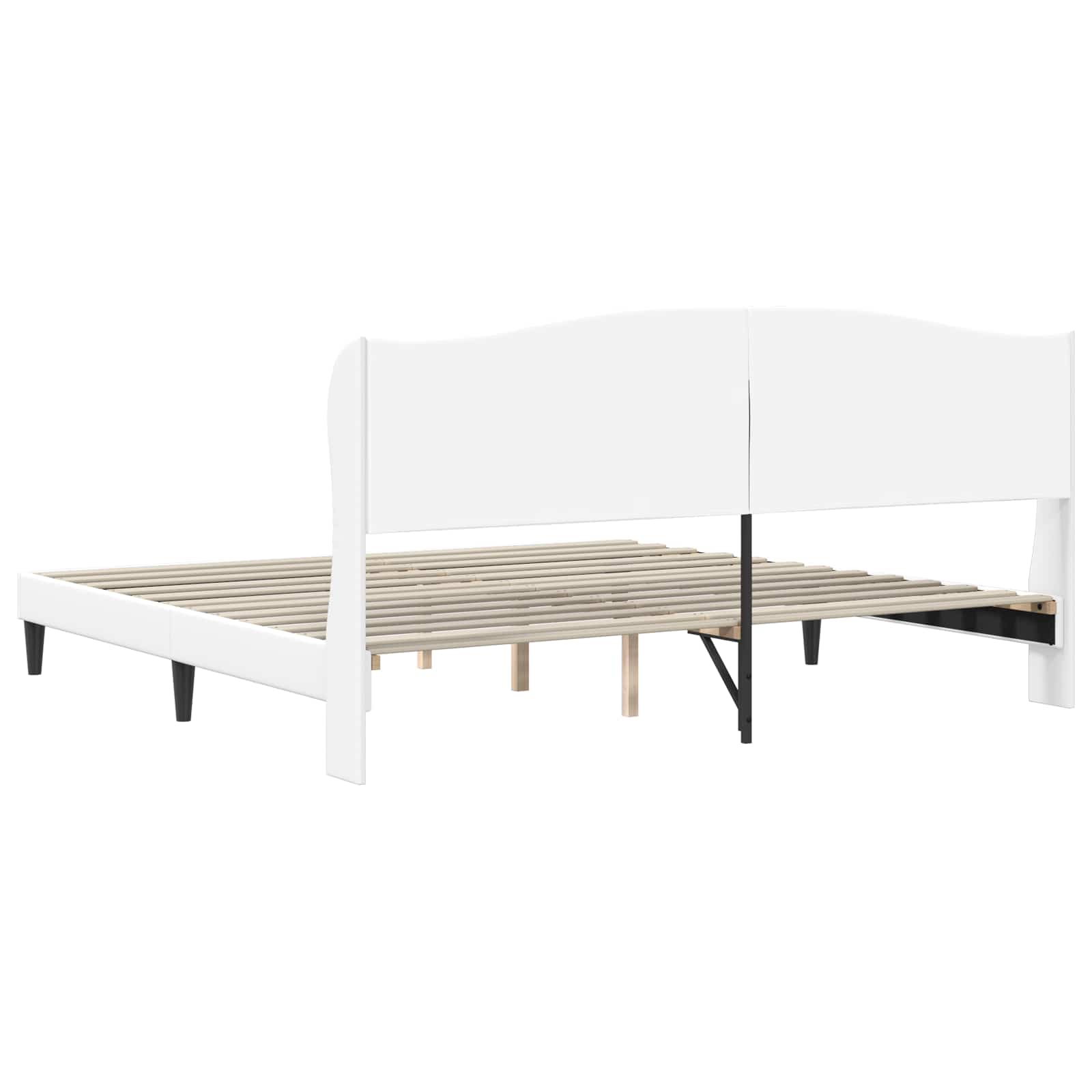 Sengestamme med hodegjerde Hvit 180 x 200 cm Kunstlær - Bilde 6