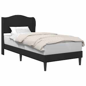 vidaXL Voodi raam peaga Must 90 x 200 cm Samet