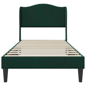 Rám postele s čelo Tmavě zelená 100 x 200 cm Samet - obrázek 4