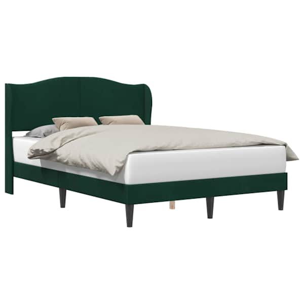 vidaXL Voodi raam peaga Tumeroheline 140 x 190 cm Samet