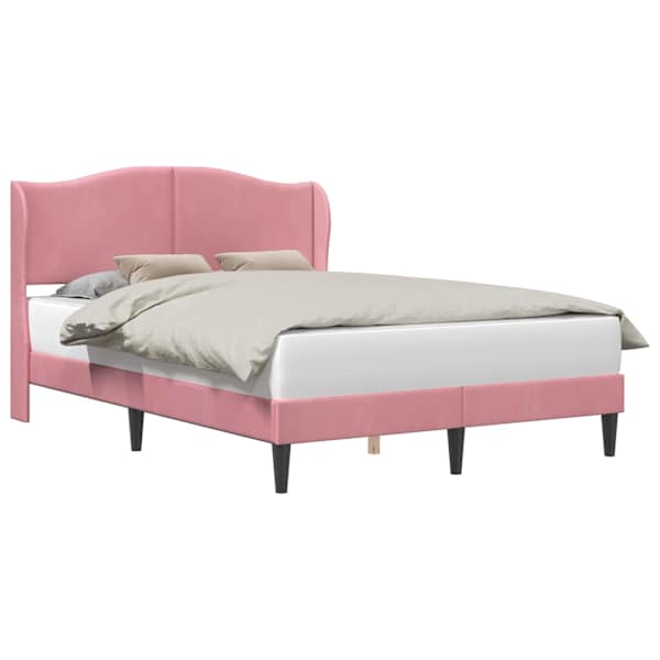 vidaXL Voodi raam peaga Roosa 140 x 200 cm Samet