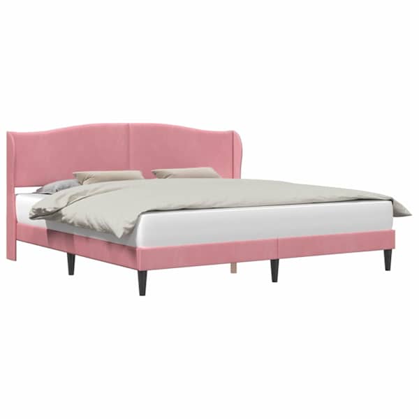 vidaXL Voodi raam peaga Roosa 180 x 200 cm Samet