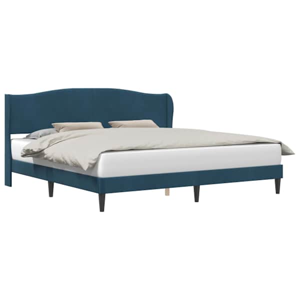 vidaXL Voodi raam peaga Sinine 180 x 200 cm Samet