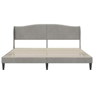 Rám postele s čelo Světle šedá 200 x 200 cm Samet - obrázek 4