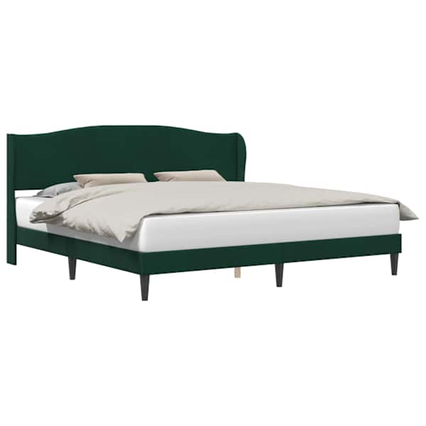 vidaXL Voodi raam peaga Tumeroheline 200 x 200 cm Samet