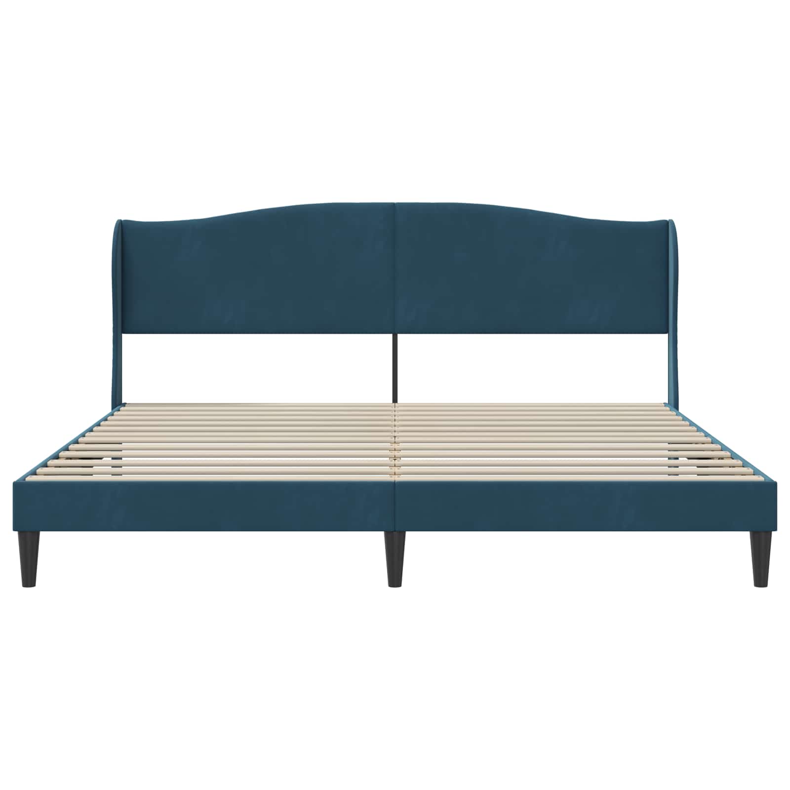 vidaXL Bettrahmen mit Kopfteil Blau 200 x 200 cm Samt – Bild 4