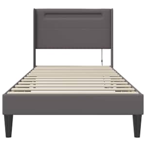 Rám postele s LED pásky s čelo Šedá 80 x 200 cm Umělá kůže - obrázek 6