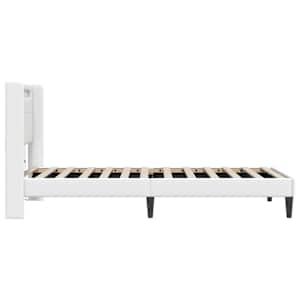 Rám postele s LED pásky s čelo Bílá 90 x 190 cm Umělá kůže - obrázek 7