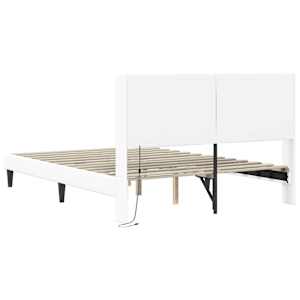 Rám postele s LED pásky s čelo Bílá 120 x 190 cm Umělá kůže - obrázek 8
