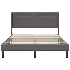 Rám postele s LED pásky s čelo Šedá 120 x 200 cm Umělá kůže - obrázek 6